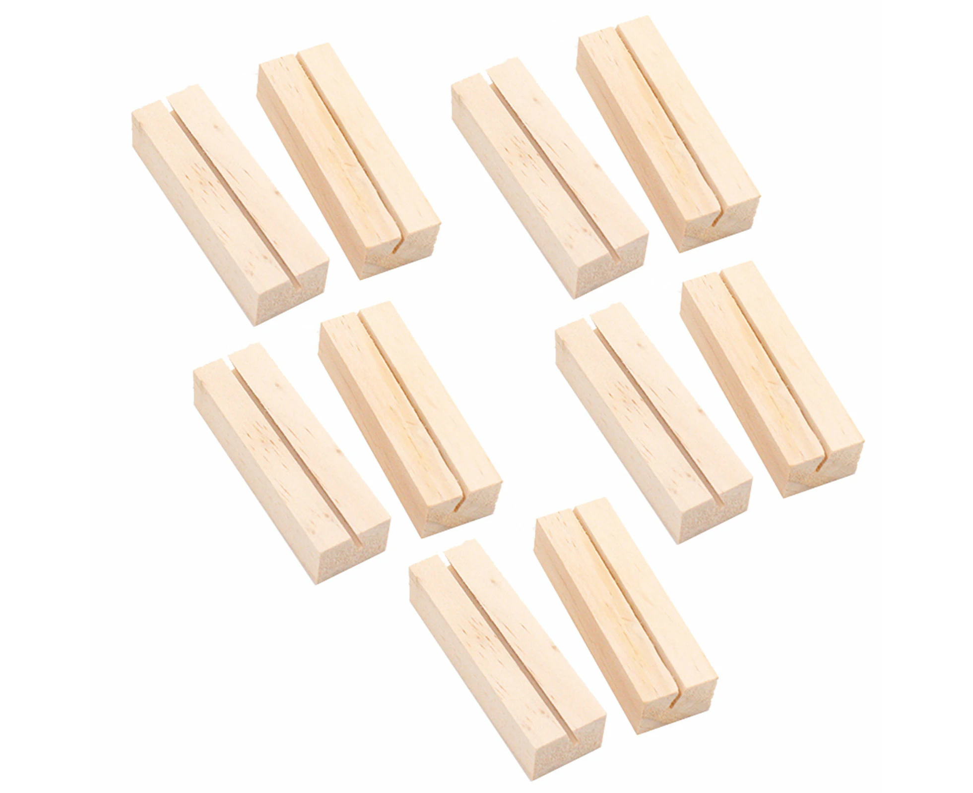 Place Card Display Holder Wood Photo Stand Holder for Office Home School 10pcs - Rectangle