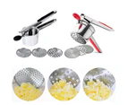 Large Potato Ricer Stainless Steel Potato Masher and Ricer Kitchen Tool Mash and Press For Perfect Mashed Potatoes-Color-Red