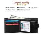 Wallets for Men with Coin Pocket Genuine Leather RFID Blocking Bifold Mens Wallet with ID Window Gift Box Black
