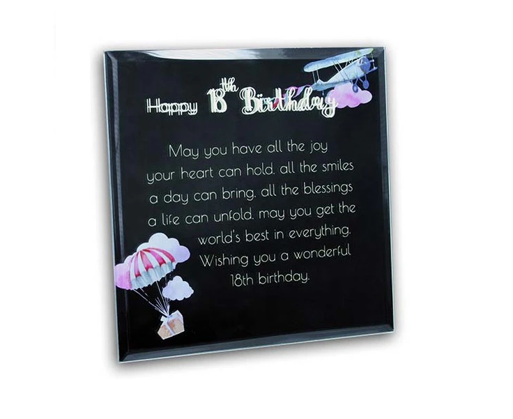 ARTON GIFTWARE Best Wishes Mirror Plaque 18th Birthday  15x15cm