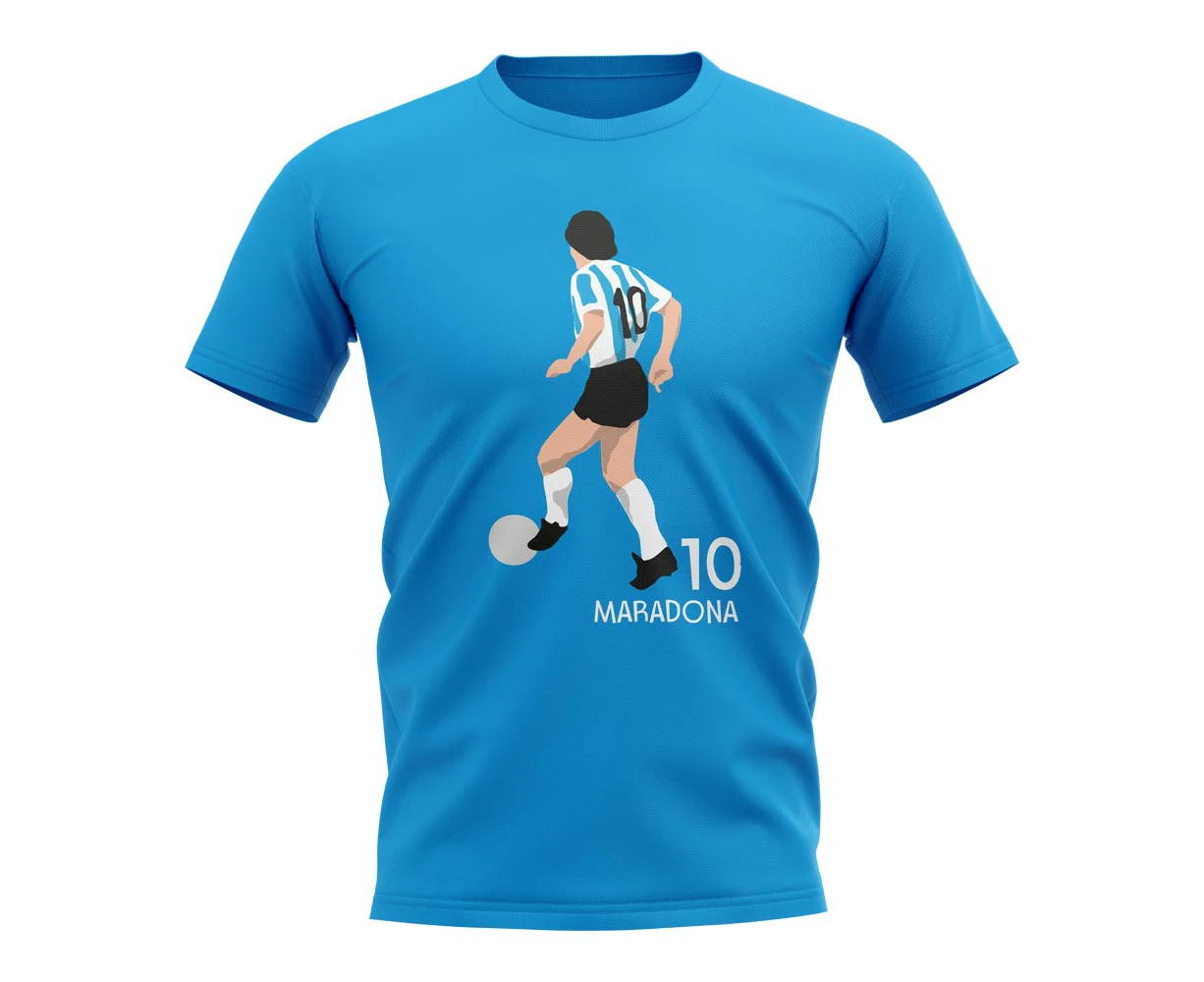 Diego Maradona Argentina Player Graphic T-Shirt (Sky Blue)