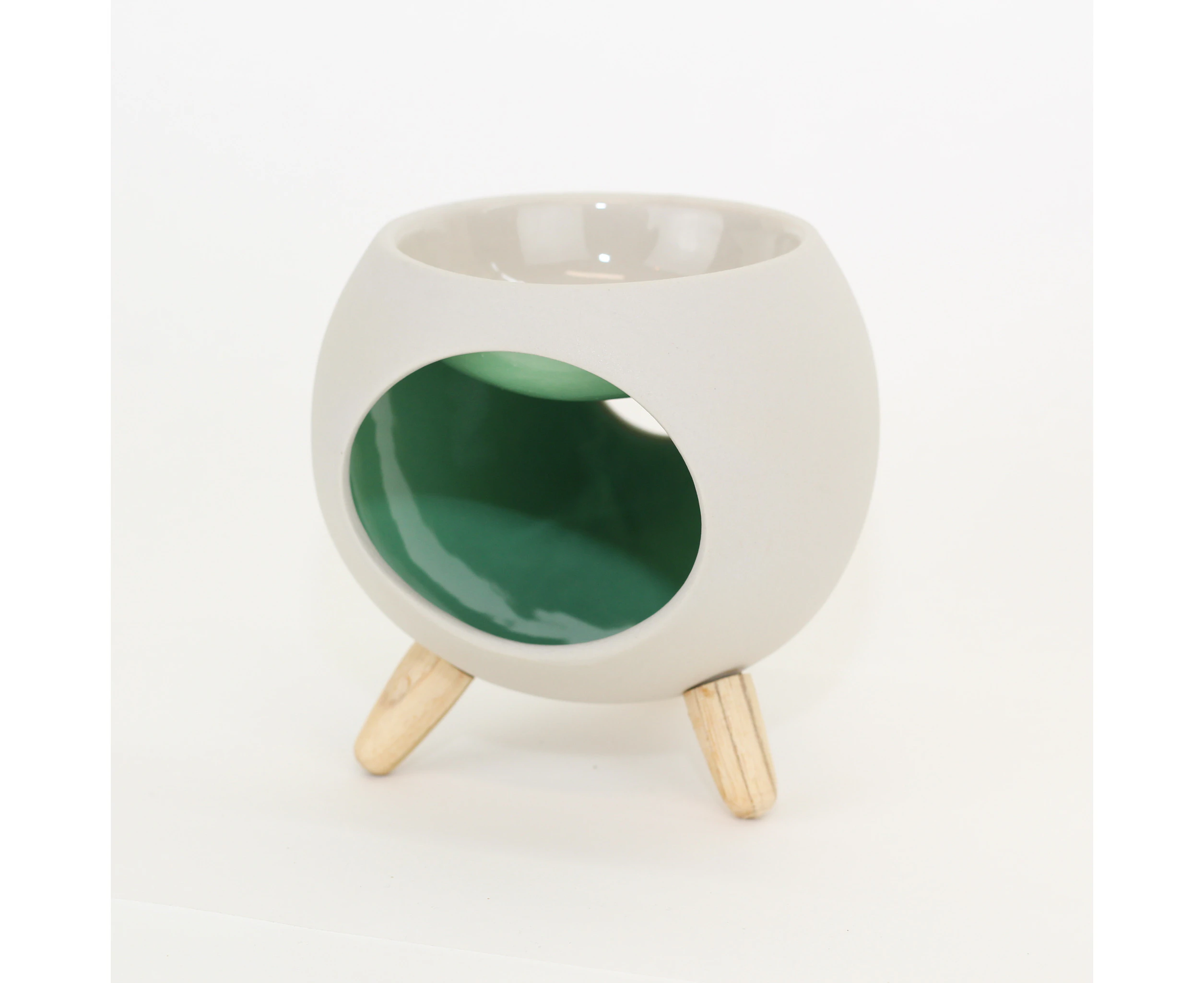 Ceramic Essential Oil Burner - Igloo Range - Green