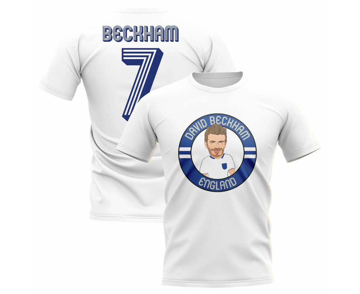 David Beckham England Illustration T-Shirt (White)