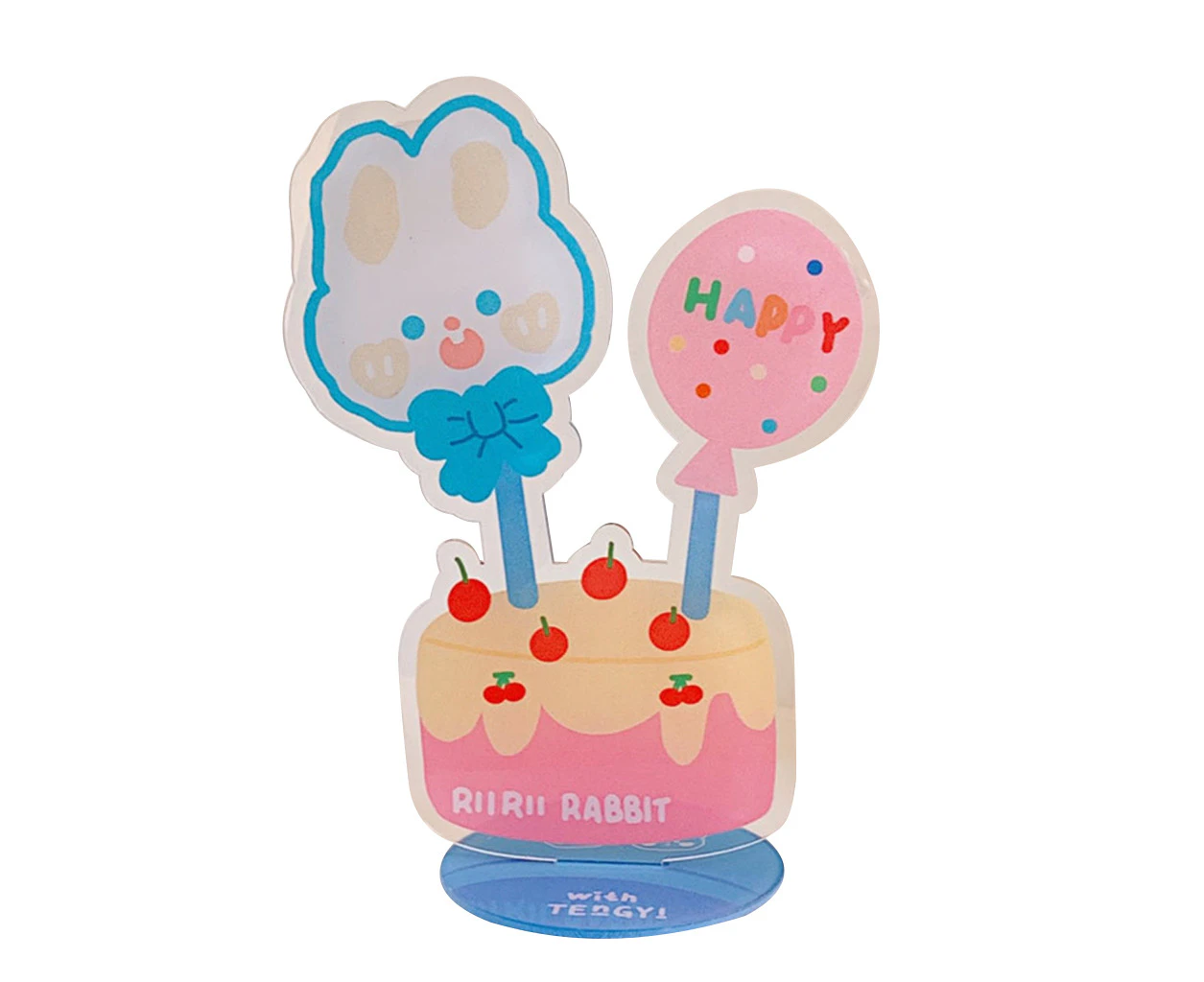 Stylish Acrylic Table Number Holder with 2 Sturdy Clips Memo Photo Menu Stand - Cake Rui Rui Rabbit