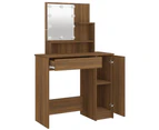 vidaXL Dressing Table with LED Brown Oak 86.5x35x136 cm