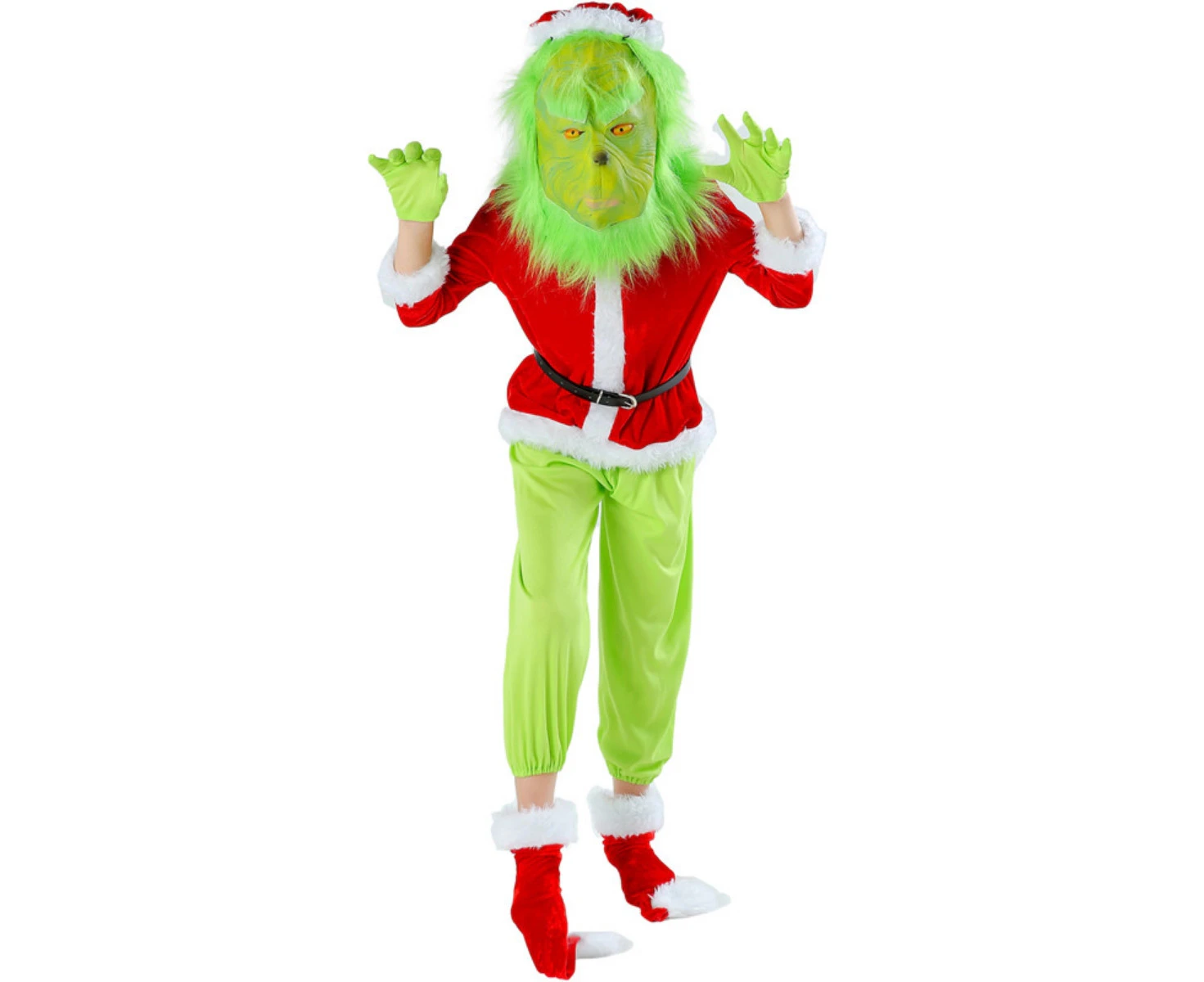 Costume Bay Christmas Xmas 7pcs Kids Grinch Set Costume Party Outfits