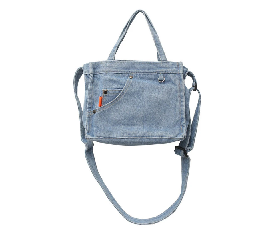 Denim Blue for Totes Bag Crossbody Bag Anti-theft Messenger Bag Handbags with Pockets for High /Middle School Season - Light blue