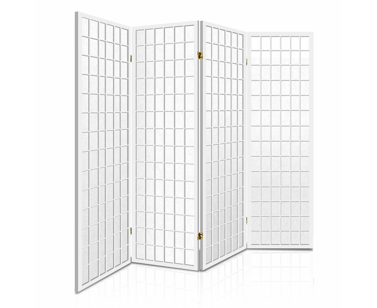 Panel Room Divider Screen Wood Timber Dividers Fold Stand Wide White