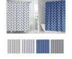 Geometric Shower Curtains Polyester Curtain Waterproof Bathroom Decoration with Plastic Hooks Modern Style-Color-Blue and white-Size-180*230cm