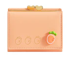 Wallet for Women, Faux Leather, Water Resistant, Orange, Unisex, Mini Purse, 7 Card Slots, 1 Cash Slot, 1 ID Window Orange