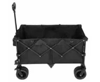 200L/150KG Foldable Wagon Cart Garden Trolley Outdoor Trailer 4" Wheels w/Brake