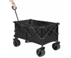 200L/150KG Foldable Wagon Cart Garden Trolley Outdoor Trailer 4" Wheels w/Brake