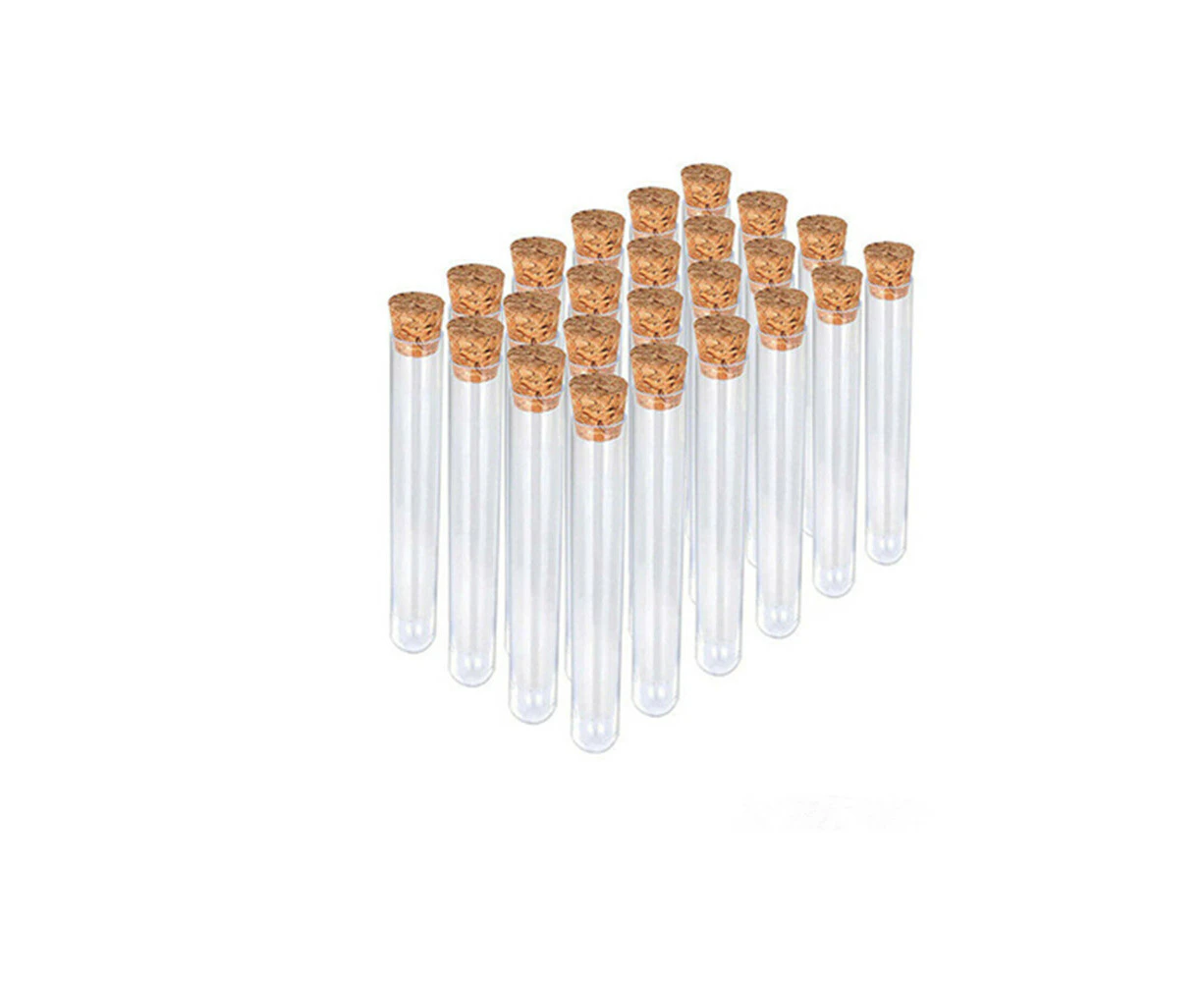 100X Clear Plastic Test Tube With Wooden Cork Stopper Wedding Favors Bottles