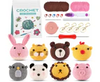 8 Pcs Crochet Kit for Beginners Crochet Animal Kit for Adults and Kids  Beginner Crochet Kit for Gifts