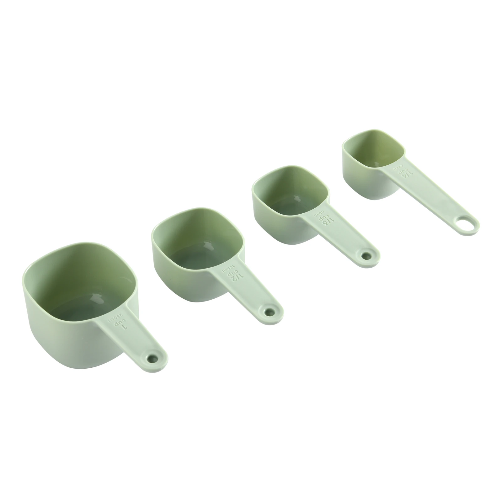 Gourmet Kitchen Modern Nesting Measuring Cup Set Sage 4pc 16.6x7.6x7.5cm