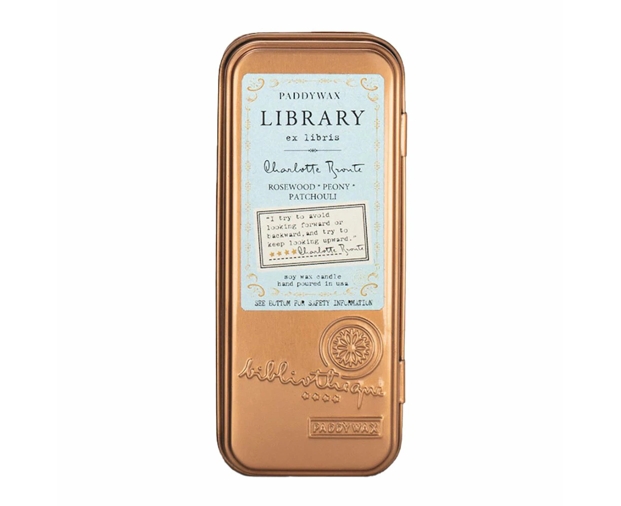 Paddywax Library Two Wick Travel Candle in Tin - Bronte