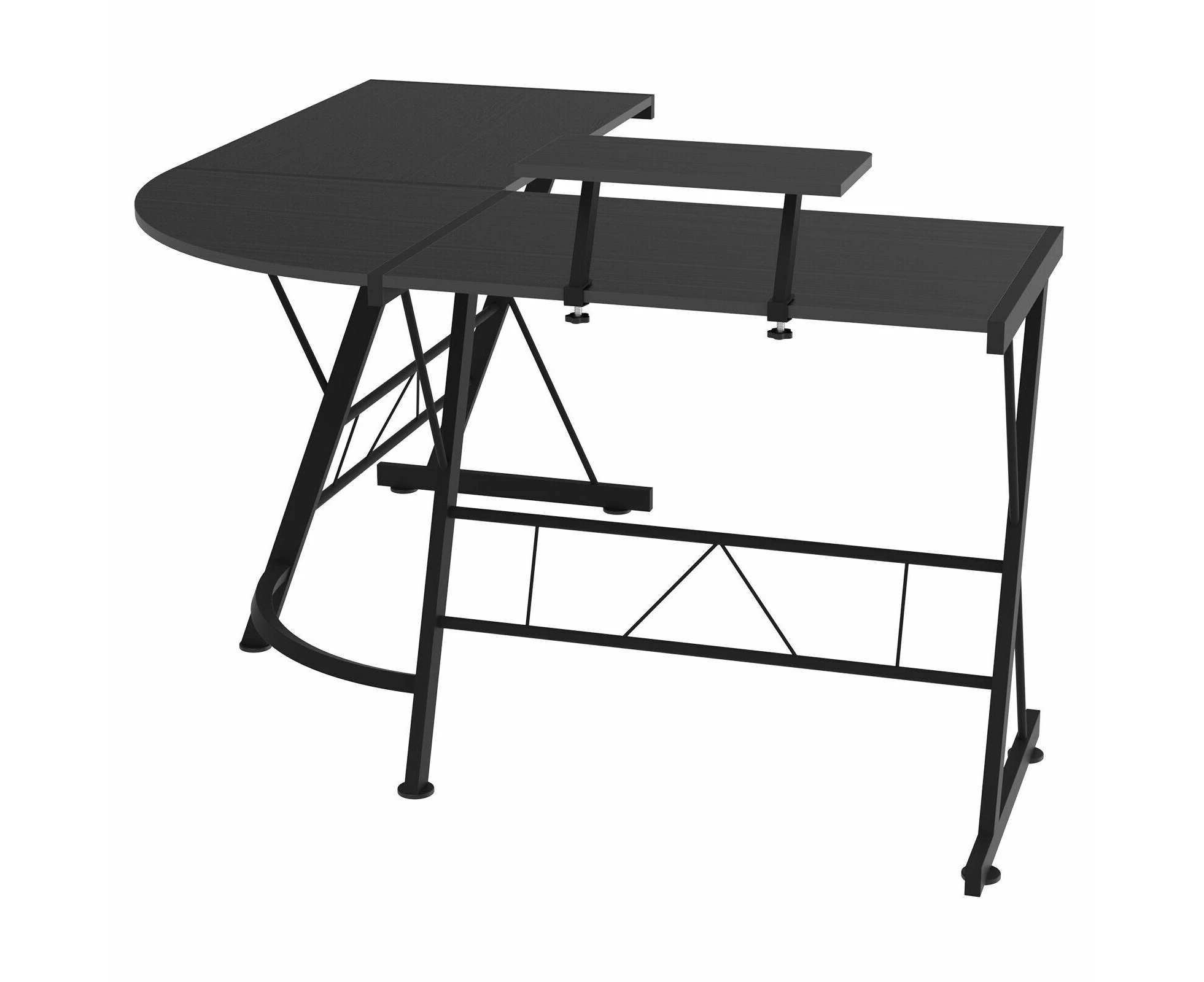 L-Shape Desk Corner Computer Desk Student Study Table Office Workstation Black