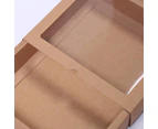 50PCS Kraft Paper Packing Box With Transparent PVC Window Drawer Display Gift Boxes - A2-17.4*14*4.4cm