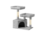 69cm Cat Tree Condo Multi Level Scratcher Post Bed Tower Sisal Plush Grey