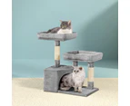 69cm Cat Tree Condo Multi Level Scratcher Post Bed Tower Sisal Plush Grey