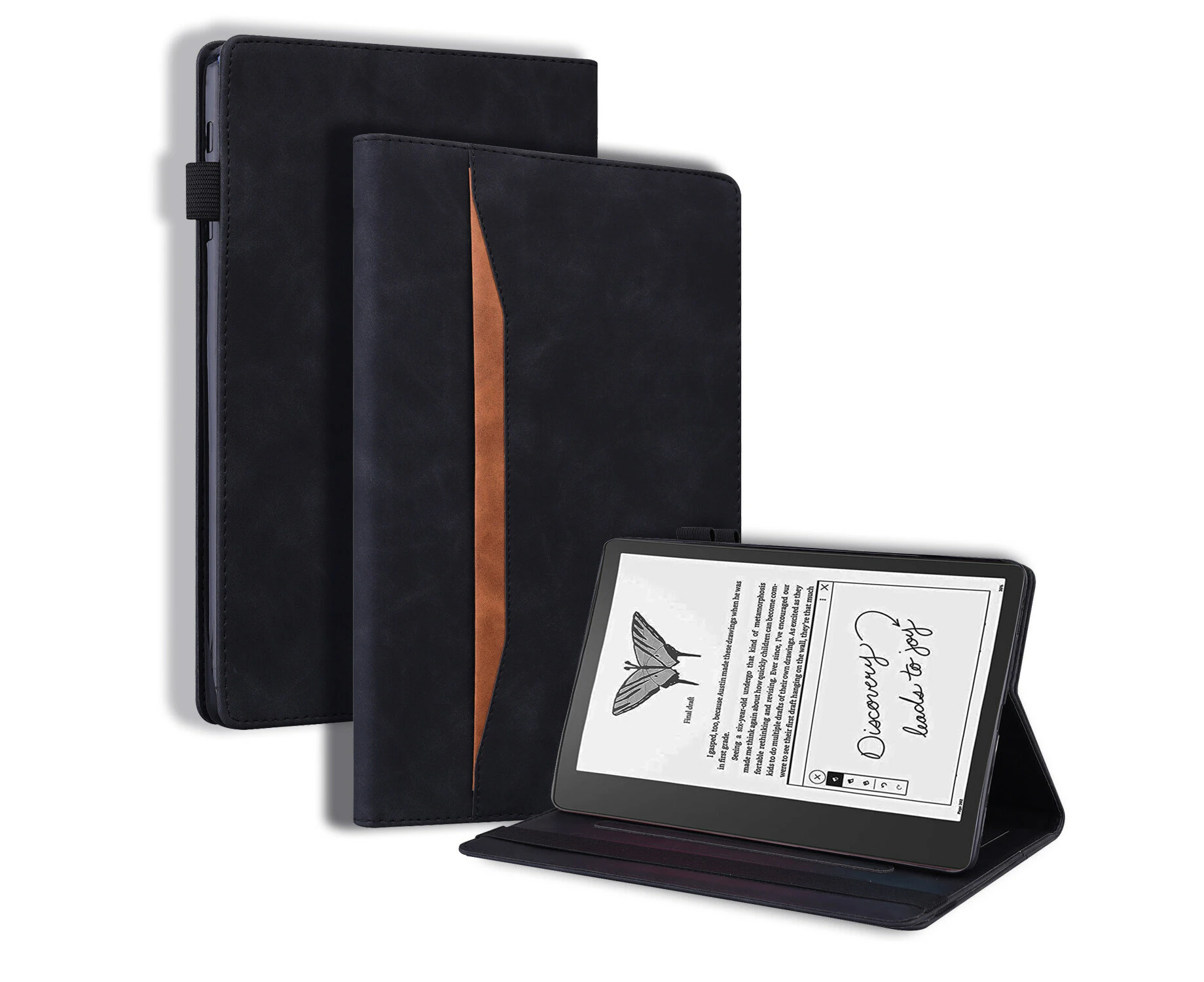 For Amazon Kindle Scribe 10.2 Inch (2022 Released) Leather Case, with Pocket and Auto Sleep/Wake Function - Black