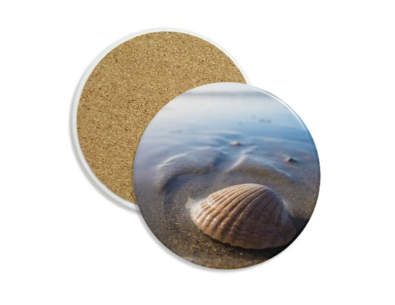 ocean water shell science nature picture coaster cup mug tabletop protection absorbent st