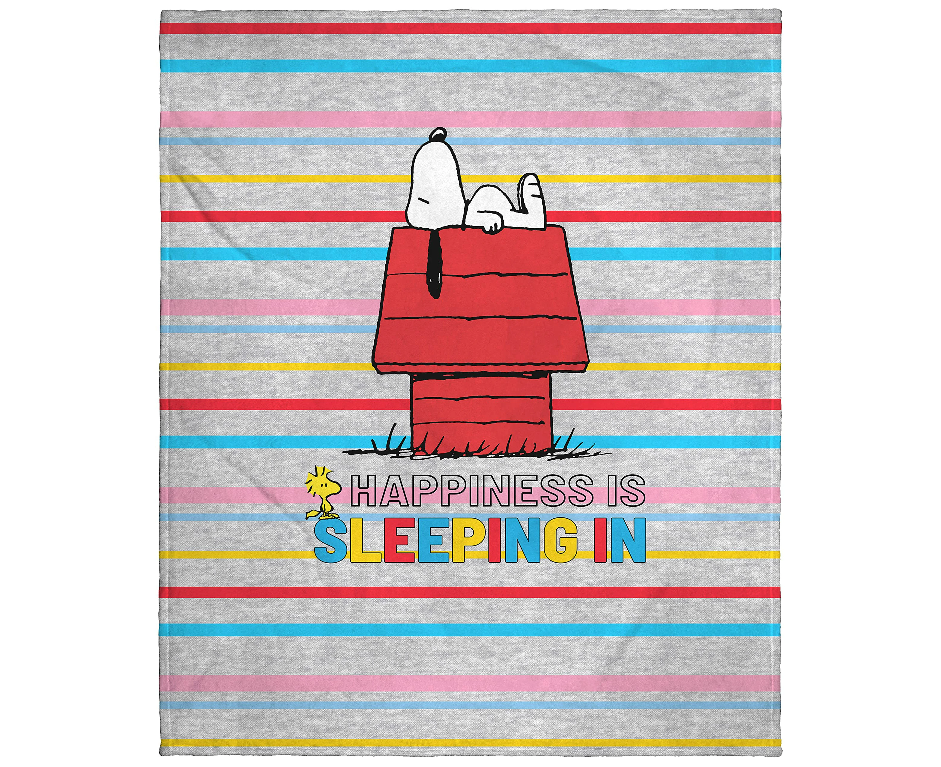 Peanuts Snoopy and Woodstock Happiness is Sleeping in Silk Touch Throw Blanket