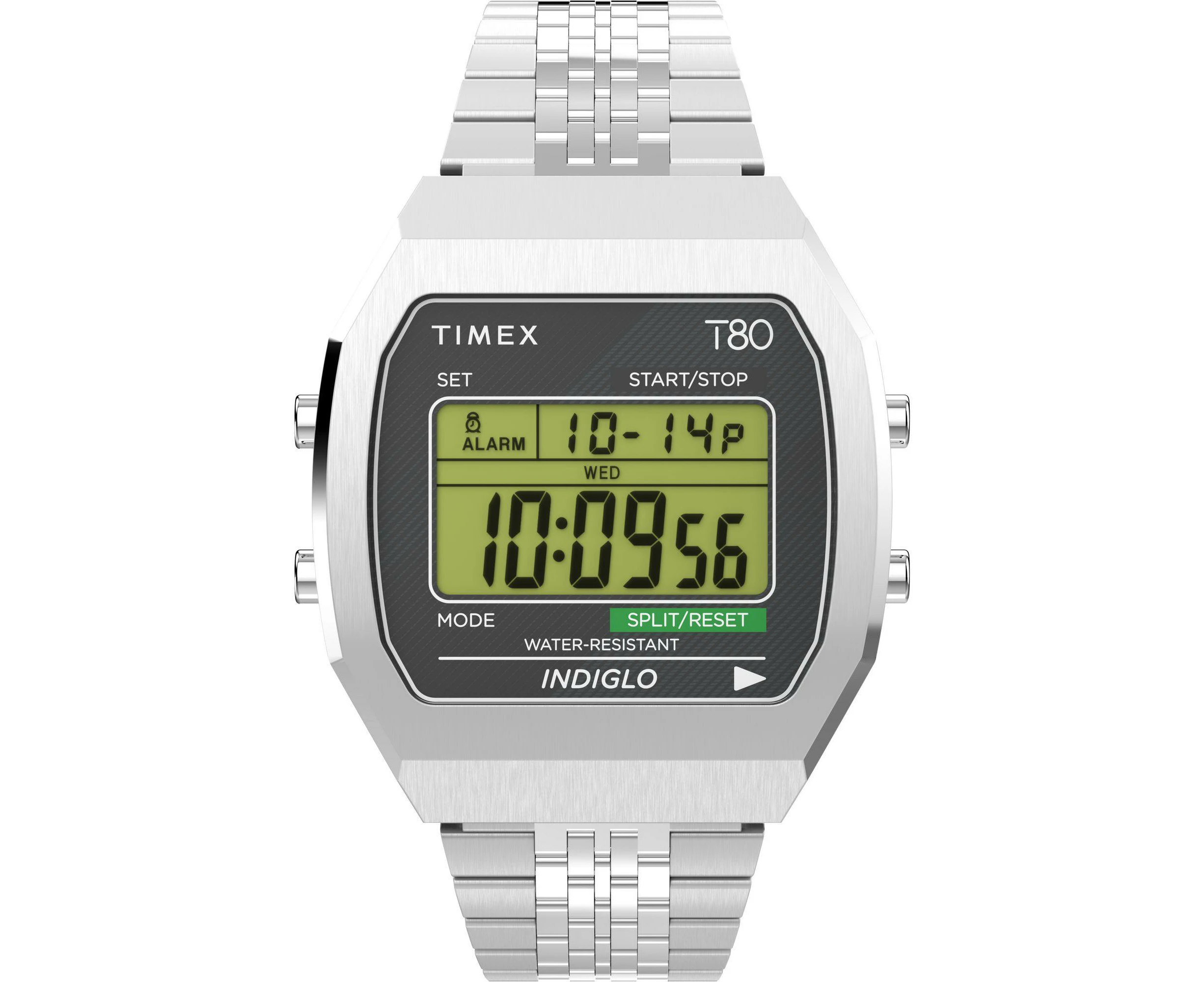 Timex Timex Crystal Silver Watch with Black Silicone Strap