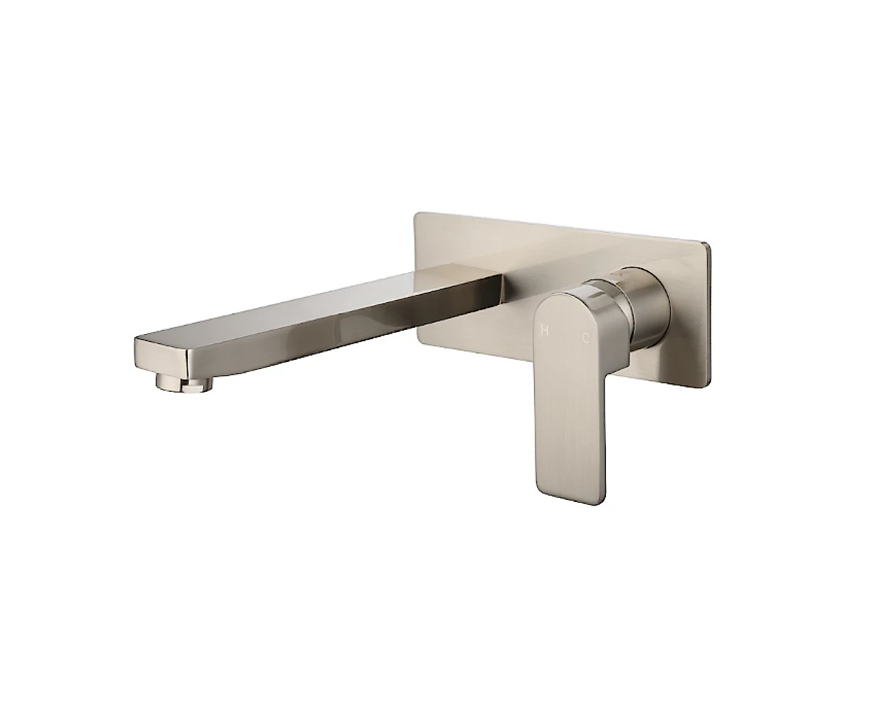 Ikon Flores Wall Mixer and Spout Brushed Nickel HYB135-601BN