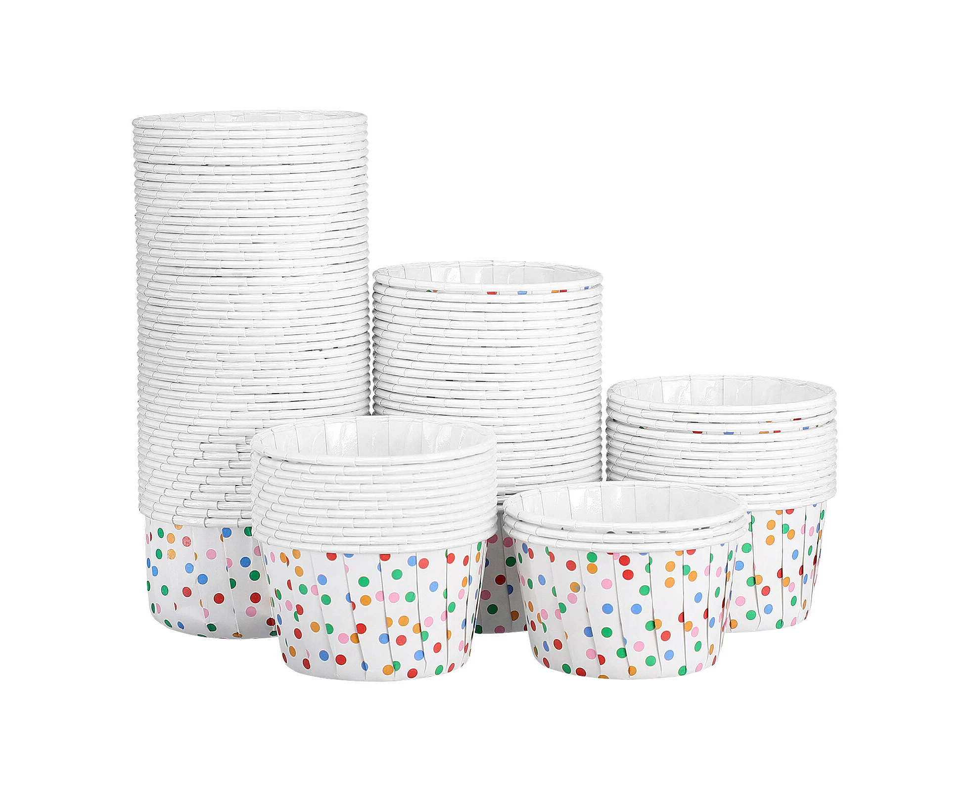 Polka Dot Paper Treat Cups Disposable Dessert Bowls for Sundae Cake Ice Cream