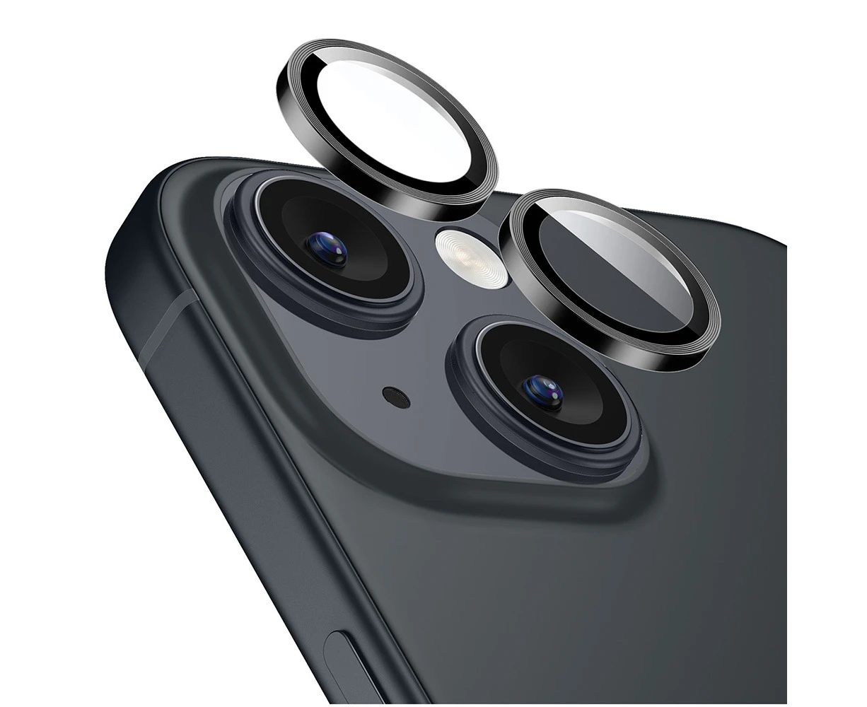 ESR iPhone 15  / Plus Camera Lens Protector, Genuine ESR Tempered Glass Camera Lens Protector for Apple - Black