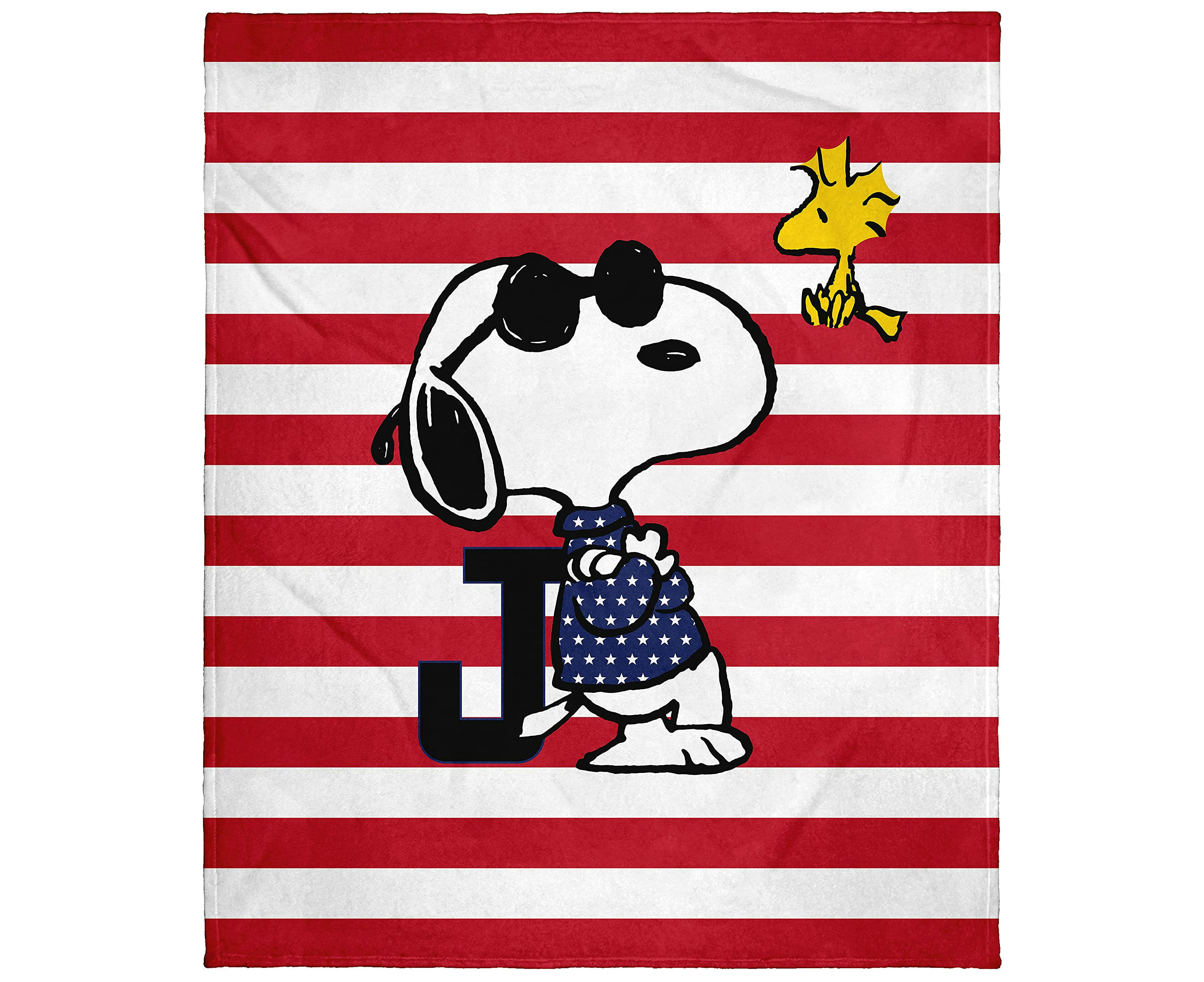 INTIMO Peanuts Joe cool Snoopy Woodstock Flag Plush Fleece Throw Blanket Wall Scroll