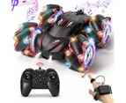 RC Stunt Car, 2.4GHz 4WD Gesture Sensing Remote Control Car with Cool Light and Music, Double-Sided 360° Flips RC Cars for Boys Age 6-12 4-7 8-12