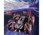 RC Stunt Car, 2.4GHz 4WD Gesture Sensing Remote Control Car with Cool Light and Music, Double-Sided 360° Flips RC Cars for Boys Age 6-12 4-7 8-12