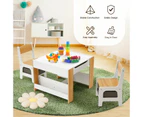 4 IN 1 Kids Table and Chairs Set Childrens Activity Centre Picnic Play Study Furniture Indoor Outdoor Drawing Art Gaming Craft Book Storage Desk