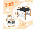 4 IN 1 Kids Table and Chairs Set Childrens Activity Centre Picnic Play Study Furniture Indoor Outdoor Drawing Art Gaming Craft Book Storage Desk