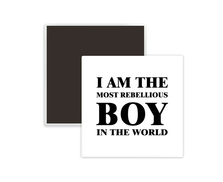 I Am The Rebellious Boy Square Ceracs Fridge Magnet Keepsake Memento