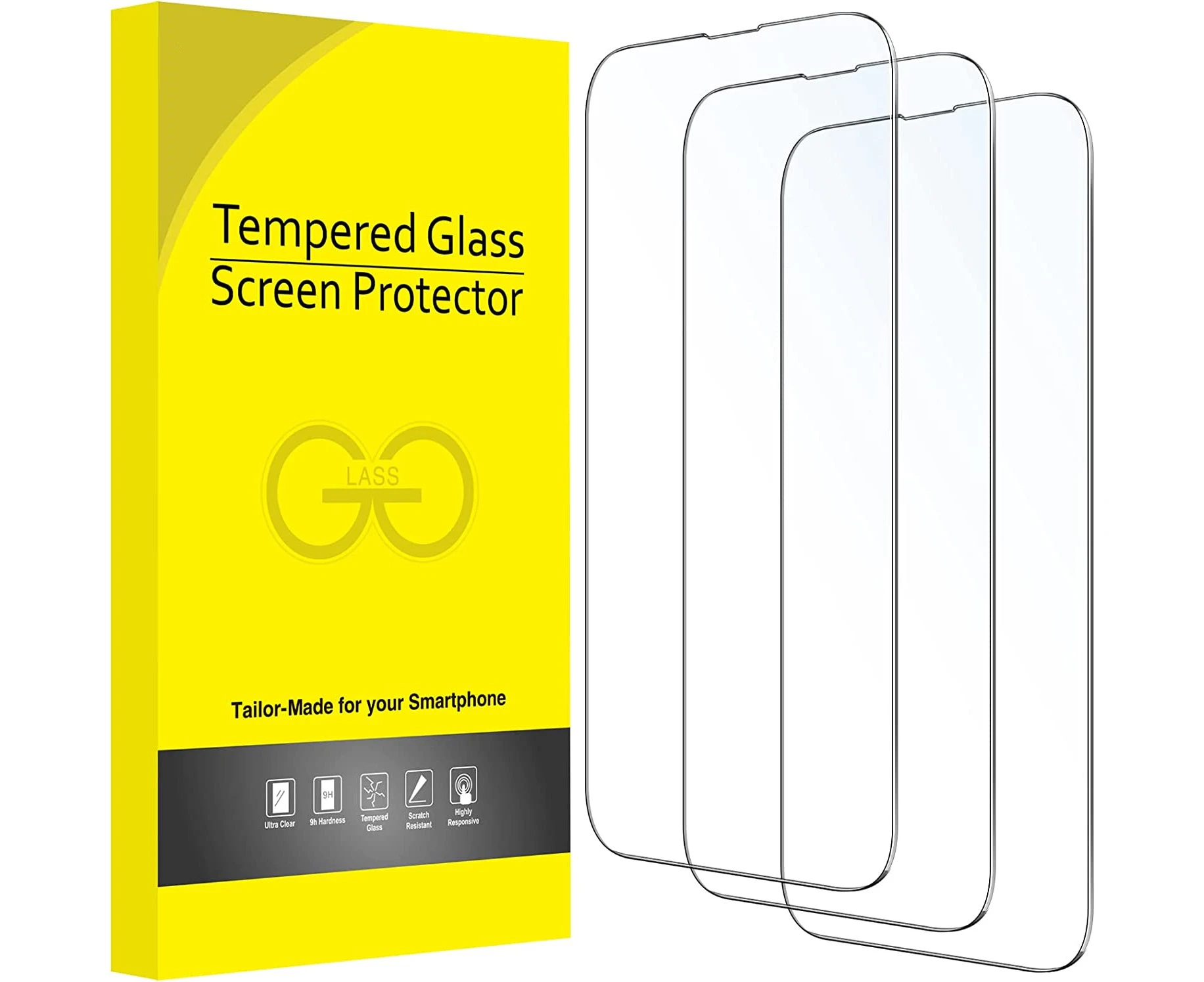 [3-Pack] 9H Tempered Glass Screen Protector HD Clear For iPhone 12 Pro Max 6.7-inch