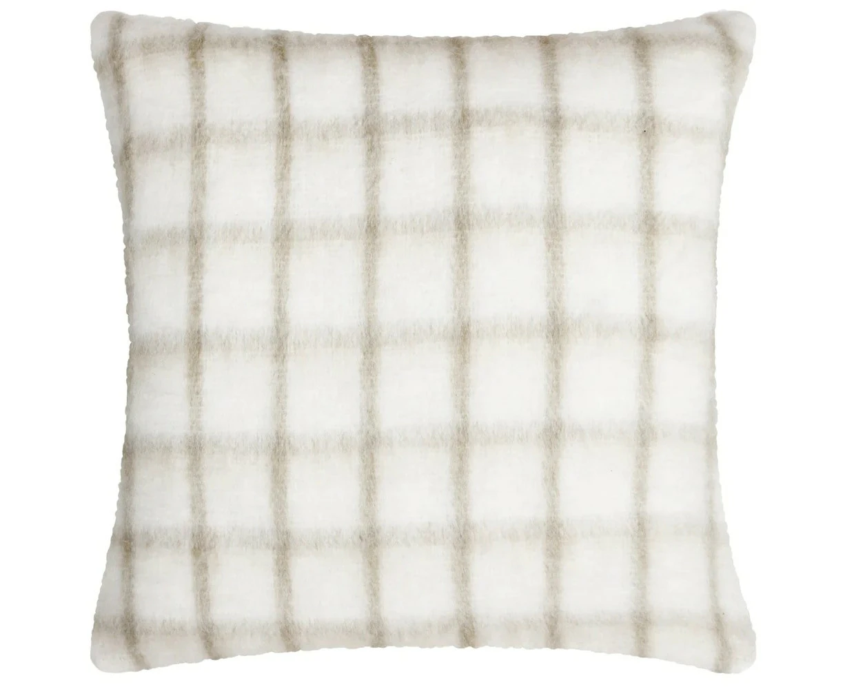 Yard Yarrow Faux Mohair Checked Cushion Cover (Natural/Biscuit) - RV3230