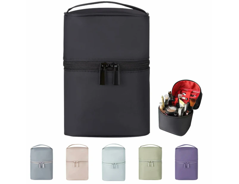 Makeup bag Cosmetic bag Travel Toiletry bag Hanging travel essentials for women, men (Black)