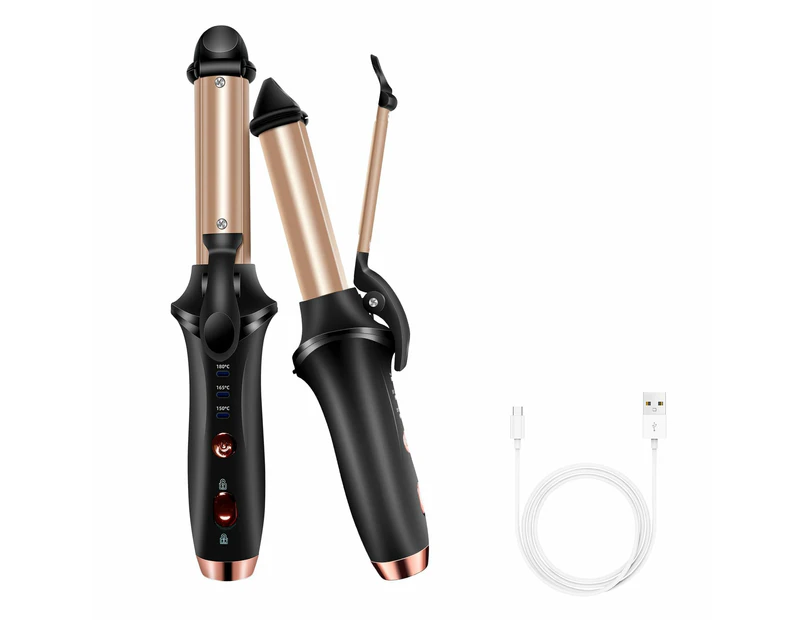 4000 mAh USB Cordless Curling Iron Rechargeable, 302°F-356°F Mini Hair Curler, Portable Travel Curling Iron, with 3 Temp Setting, Small Hair Curle