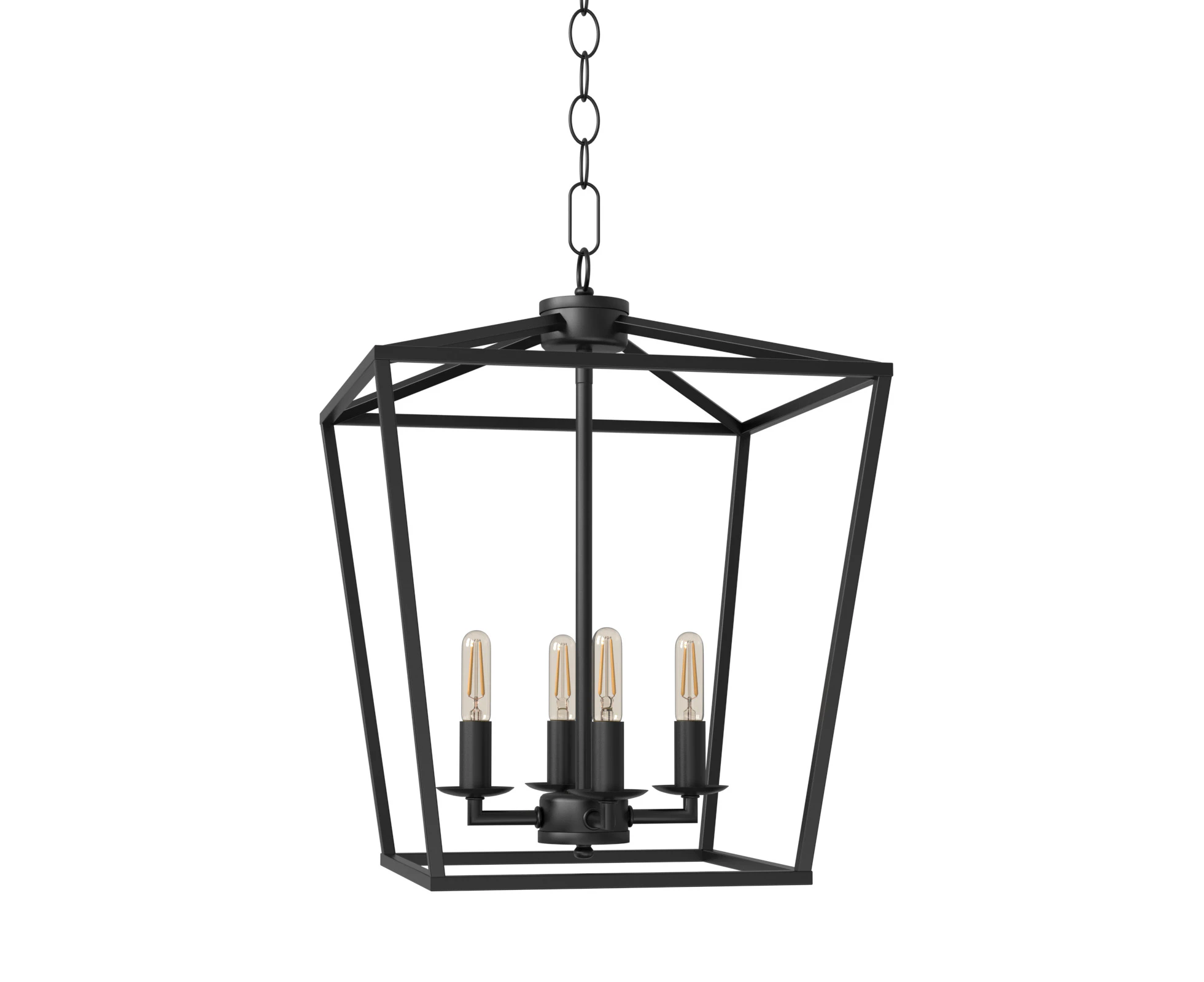 NEPOLI 4-Lights Farmhouse Pendant Light Industrial Adjustable Hanging Light Black 32CM