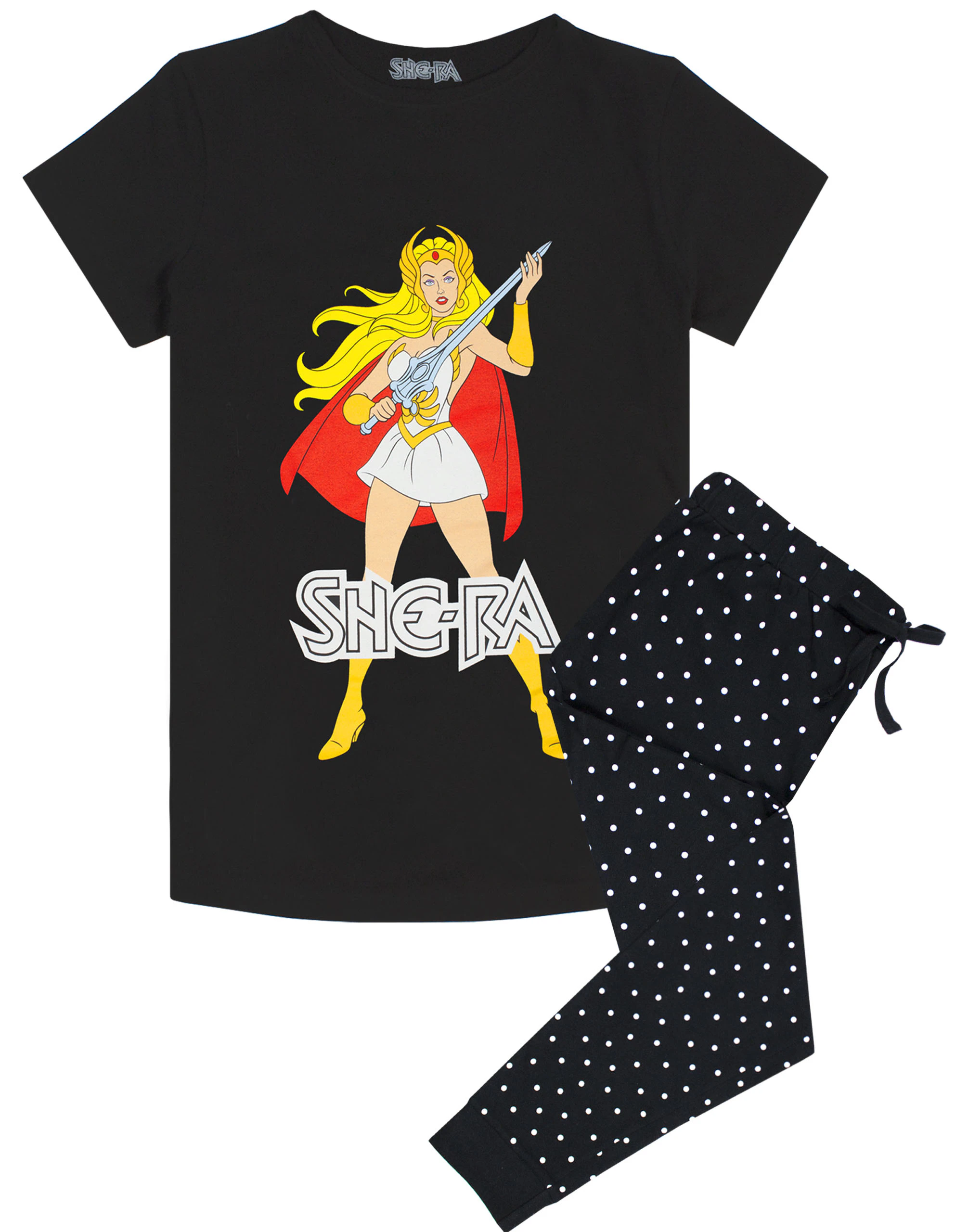 Masters of the Universe Womens Short Sleeve Long Leg Pyjama Set (Black)