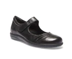 Womens Footwear Wide Steps Larissa Black Glove Flat