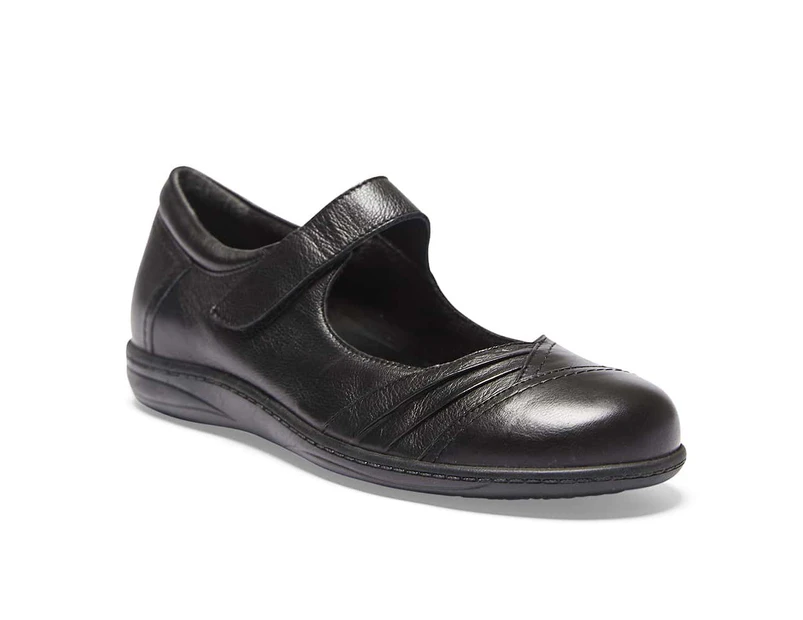 Womens Footwear Wide Steps Larissa Black Glove Flat