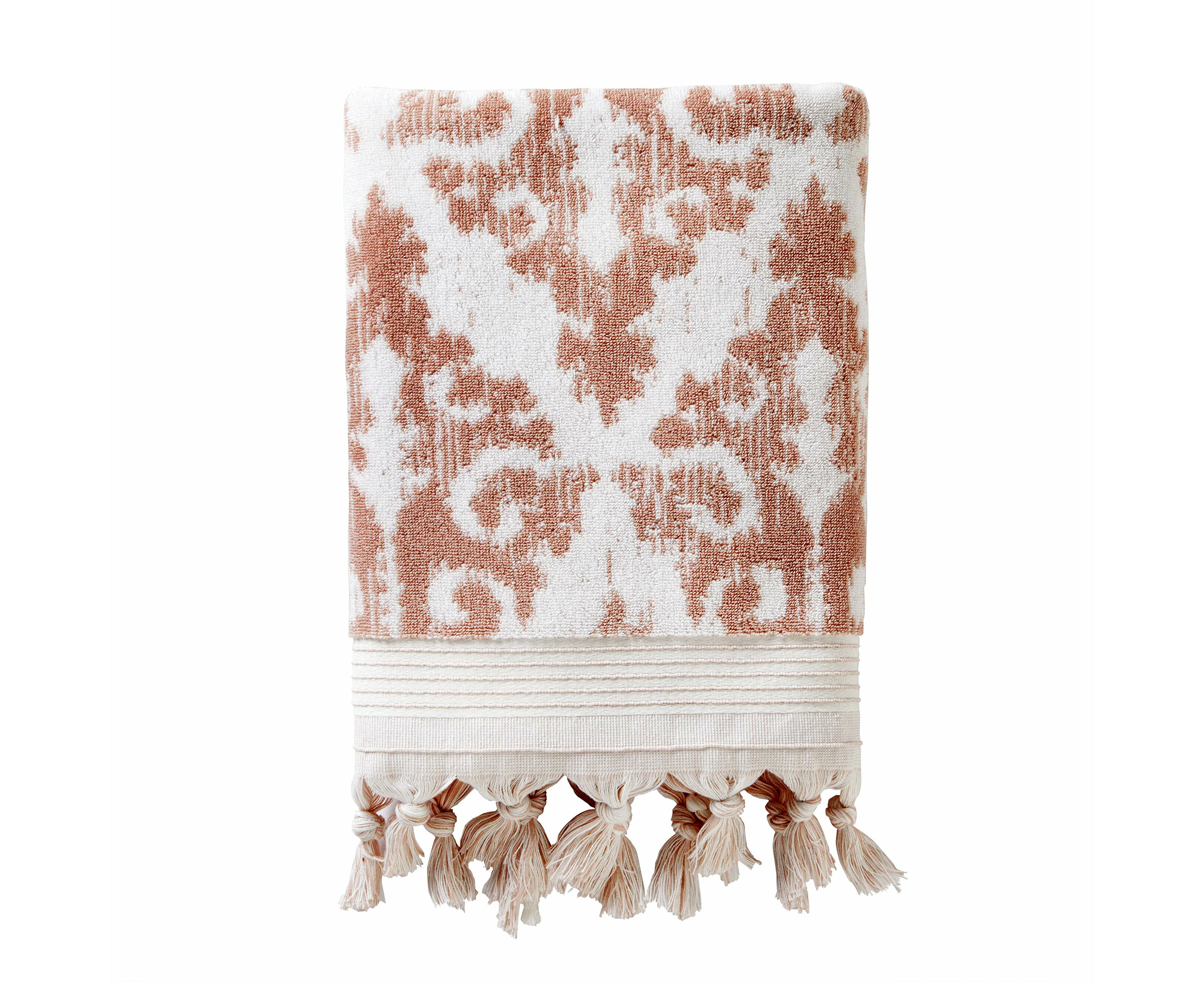 SKL Home Mirage Fringe 100% Turkish cotton Bath Towel, Blush Small