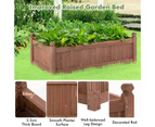 Costway Raised Garden Bed Wooden Planter Box w/ Drainage Holes Outdoor Flower Container Pot 1.1x0.6x0.4M