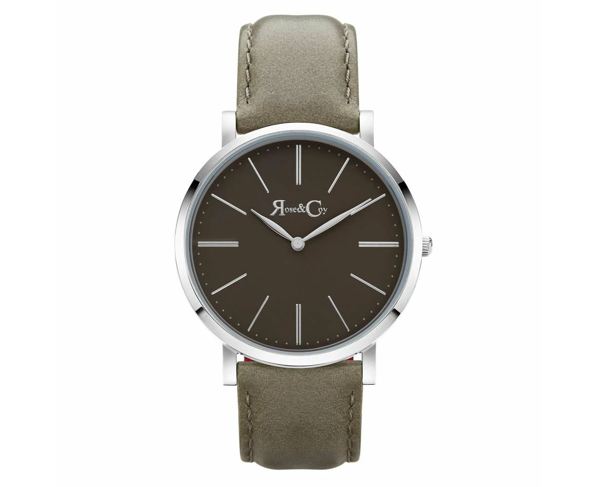 Pinnacle Ultra Slim 40mm Silver | Sage Dial | Sage Leather Strap Watch