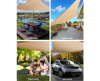 UV Resistant Rectangle Shade Sail 280gsm Sand Beige 2x4m Weatherproof Canopy