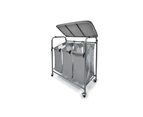 Laundry Hamper 3 Washing Basket Bag Sort + Ironing Board Trolley Clothes Sorter